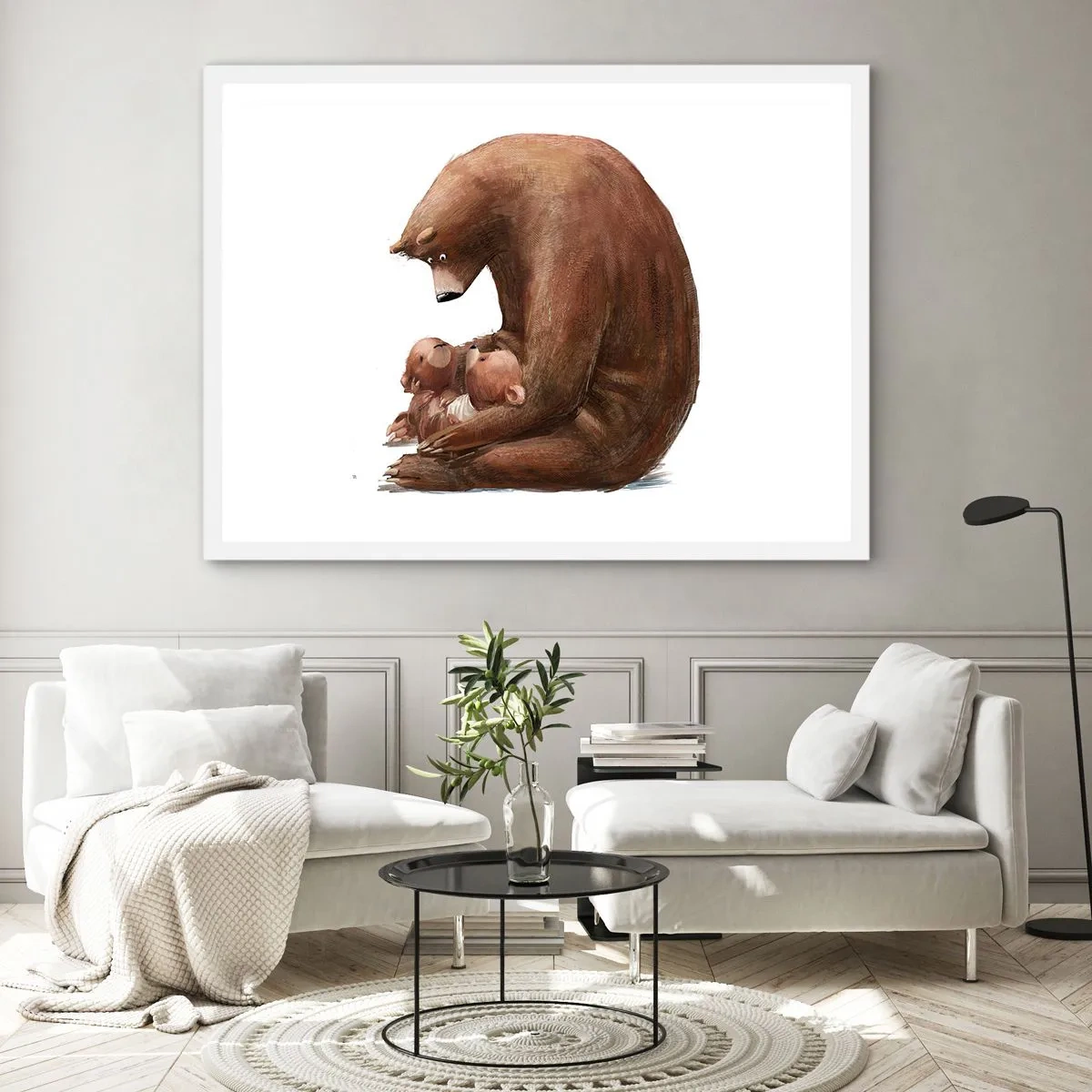 Poster in een witte lijst - Zoete dromen, kinderen - 50x40 cm