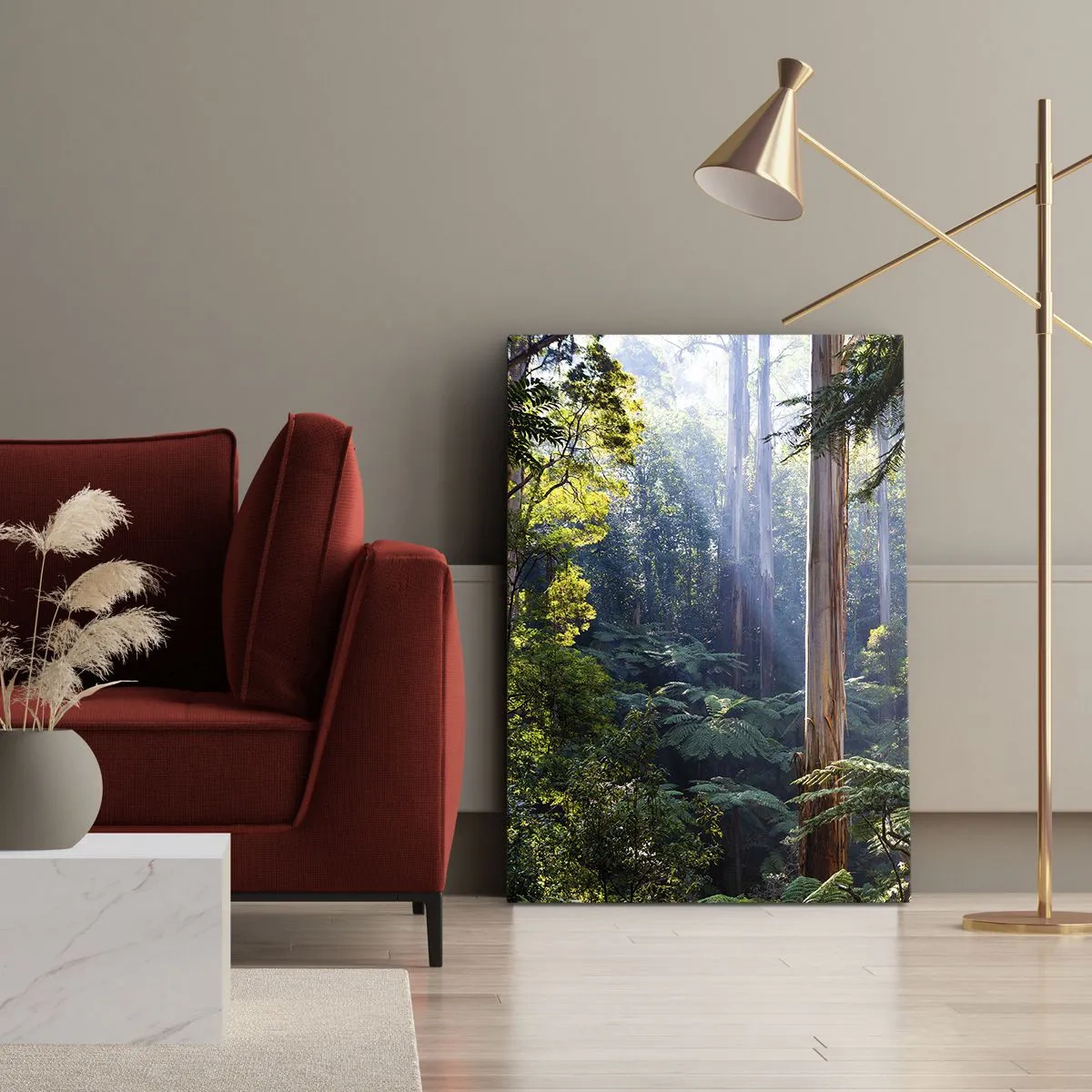 Schilderen op canvas - Een bossprookje - 55x100 cm