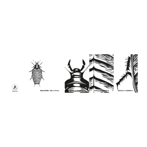 Fotobehang Monster Zelfklevend Deluxe Sticker - Wat een exemplaar! - Insect, Kakkerlak, Minimalisme - 100x30 cm