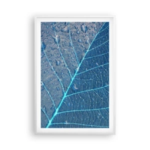 Poster in een witte lijst - Leven in blauw - 61x91 cm