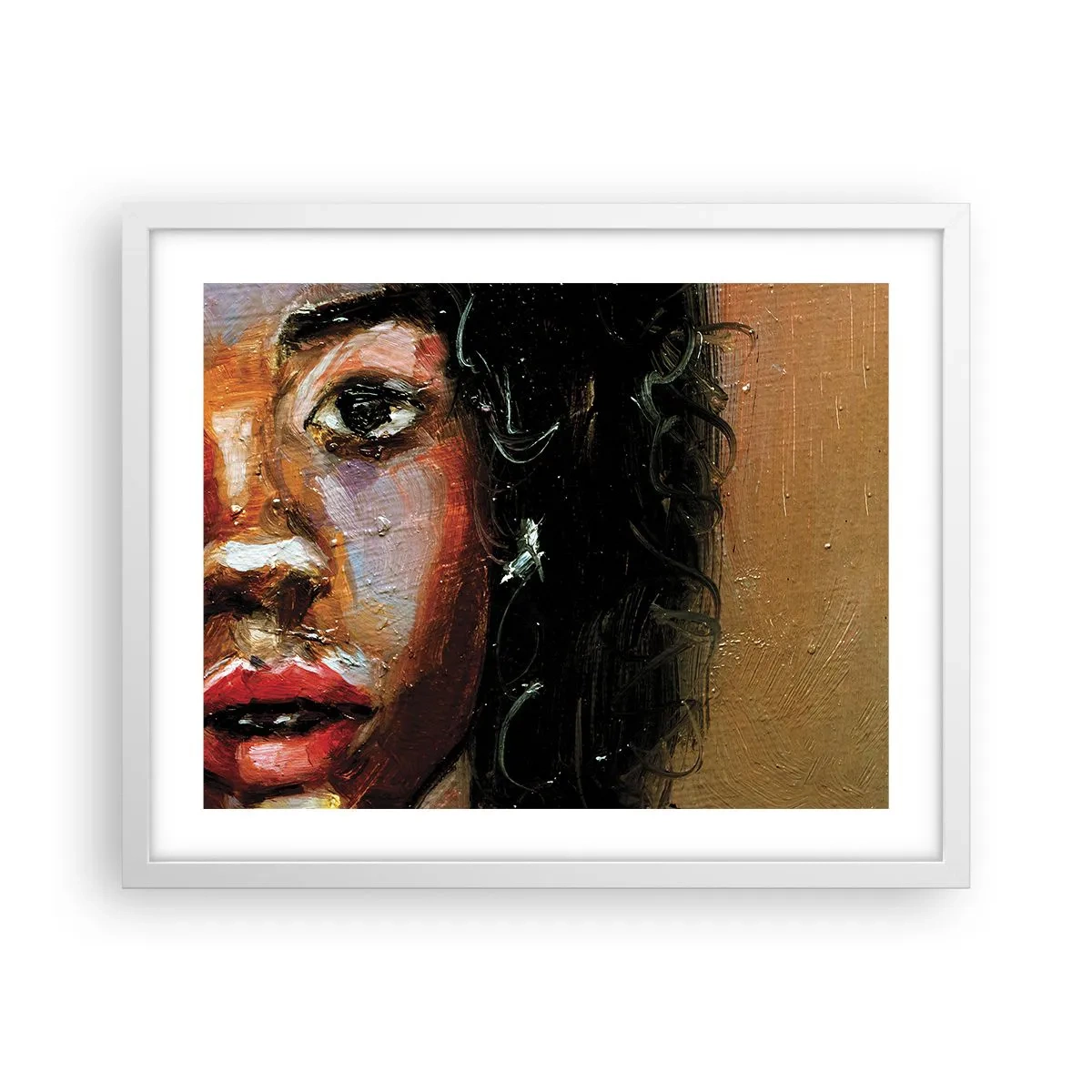 Poster in een witte lijst - Zwart en gloed - 50x40 cm