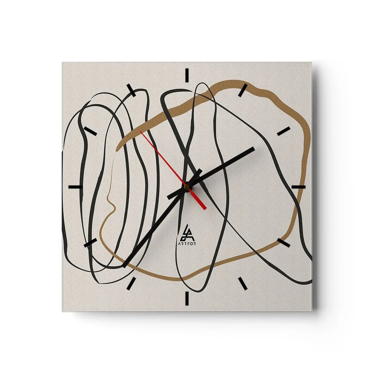 Wandklok - Klok - Compositie – loopdans - 40x40 cm
