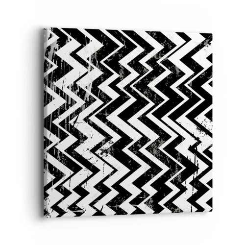 Schilderen op canvas - Zyg-wit, zag-zwart - 40x40 cm