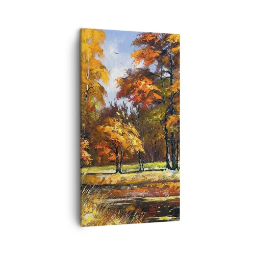 Schilderen op canvas - Landschap in goud en brons - 45x80 cm