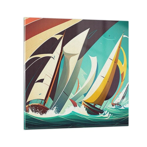 Schilderen op glas - Met elementen als een broer - 70x70 cm