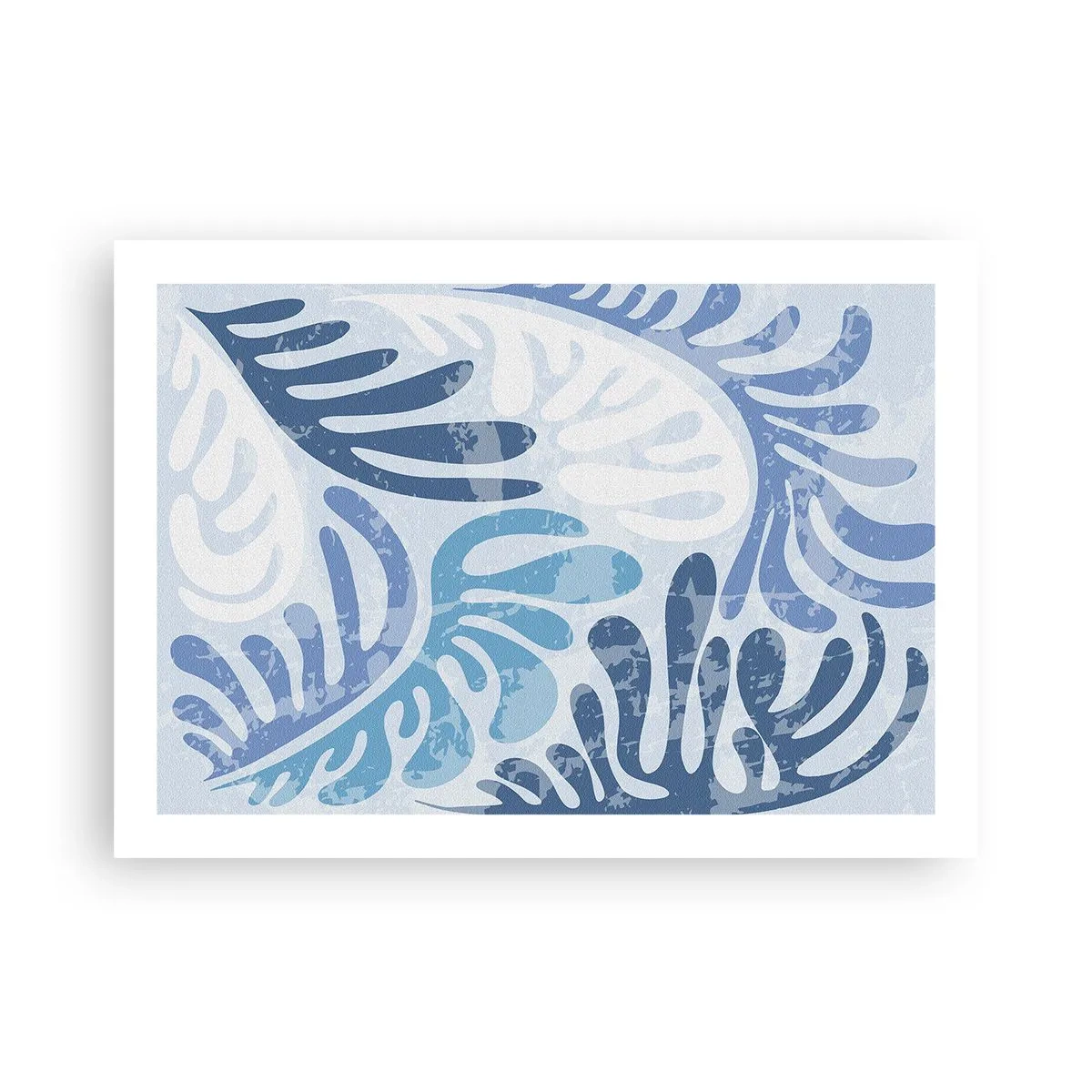 Poster - Blauwe varens - 70x50 cm