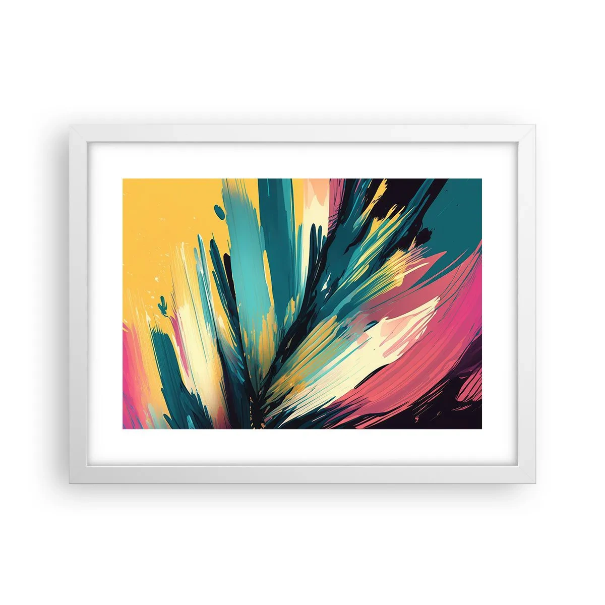Poster in een witte lijst - Compositie – een explosie van vreugde - 40x30 cm