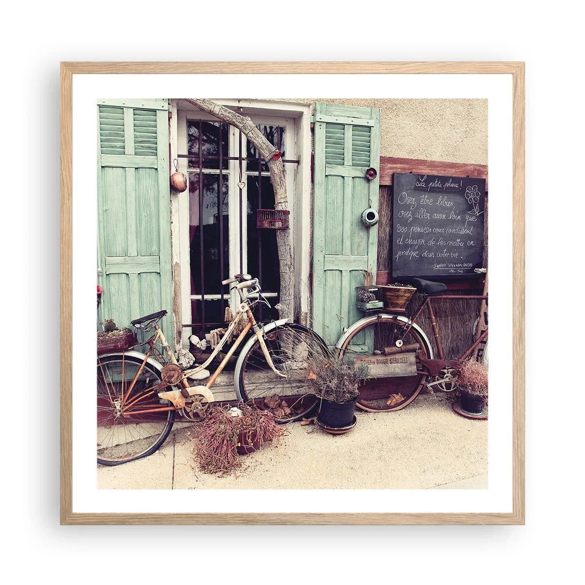 Een poster in een licht eiken lijst - Lang leve de provincie - 60x60 cm