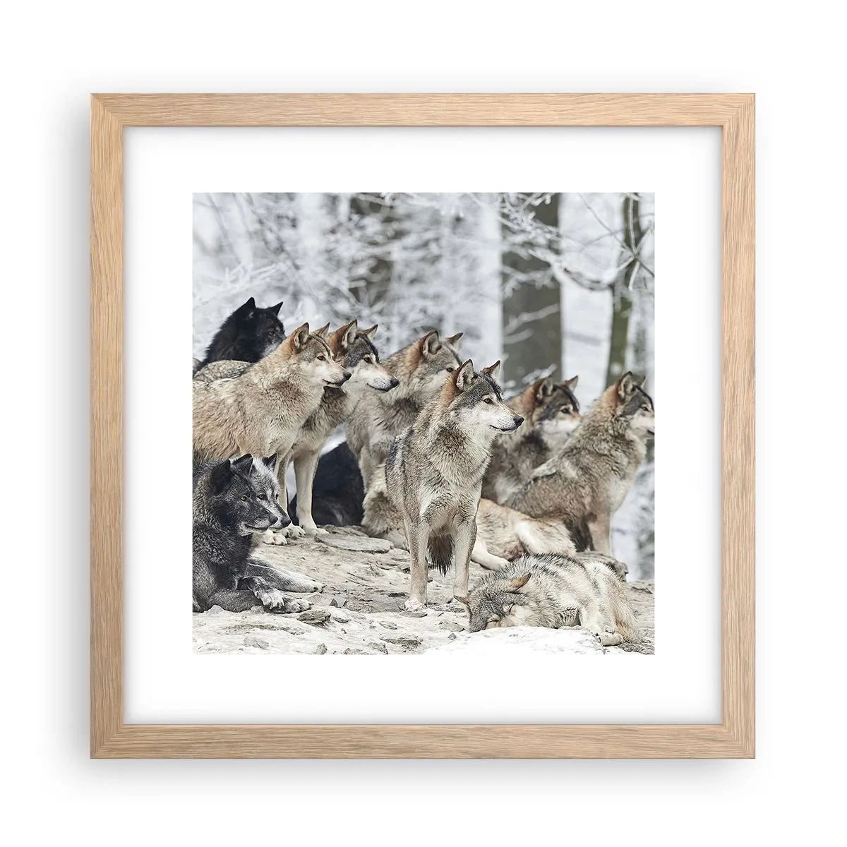 Een poster in een licht eiken lijst - Familie en vrienden - 30x30 cm