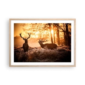 Een poster in een licht eiken lijst - De droom van een jager - 70x50 cm