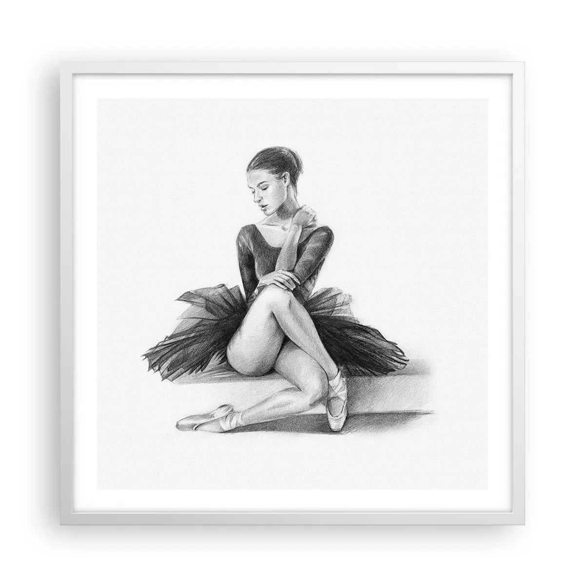 Poster in een witte lijst - Betoverd door de dans - 60x60 cm
