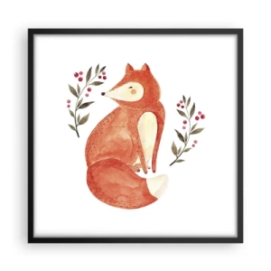 Poster in een zwarte lijst - Kleine roodharige - 50x50 cm