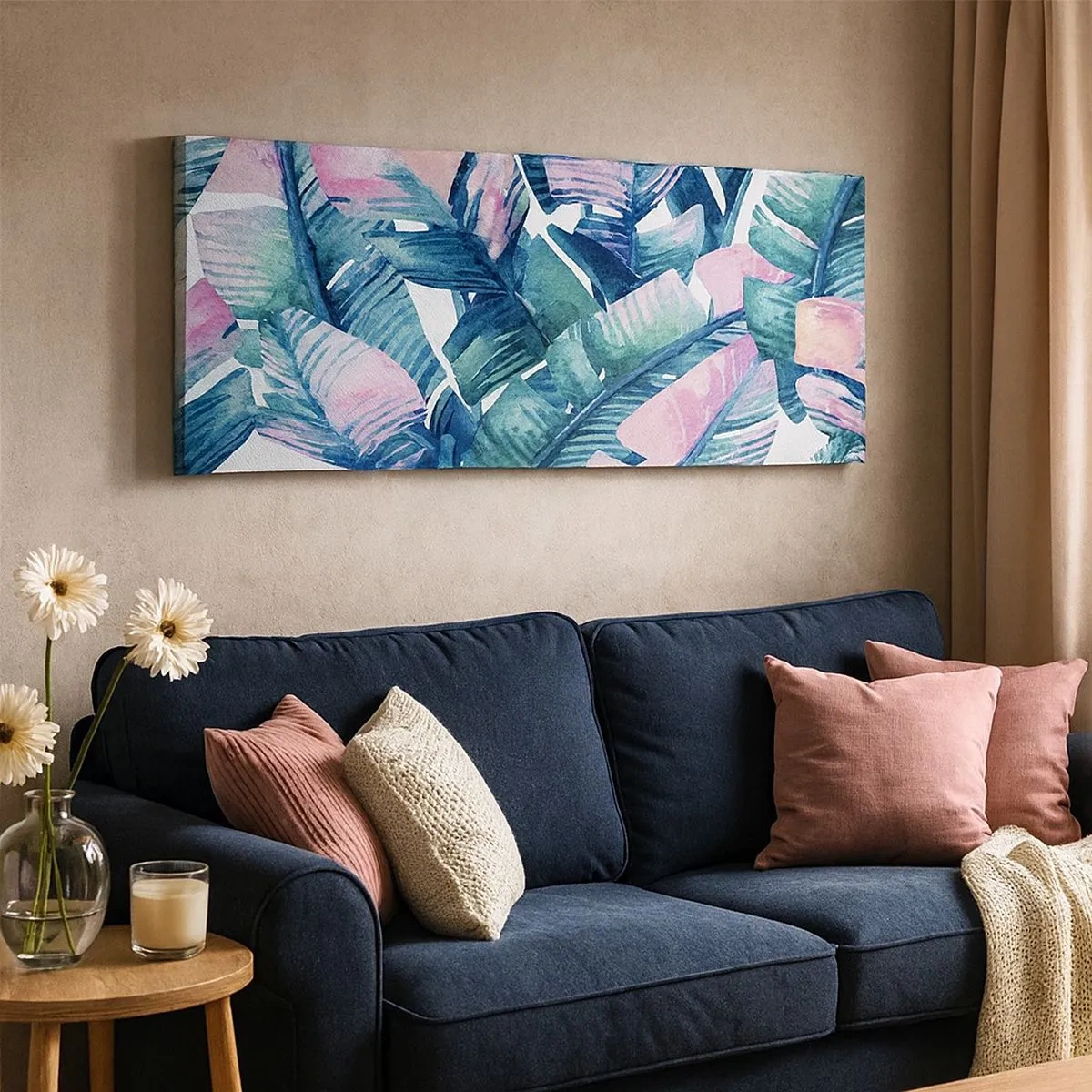 Schilderen op canvas - In een bananenboomgaard - 100x40 cm