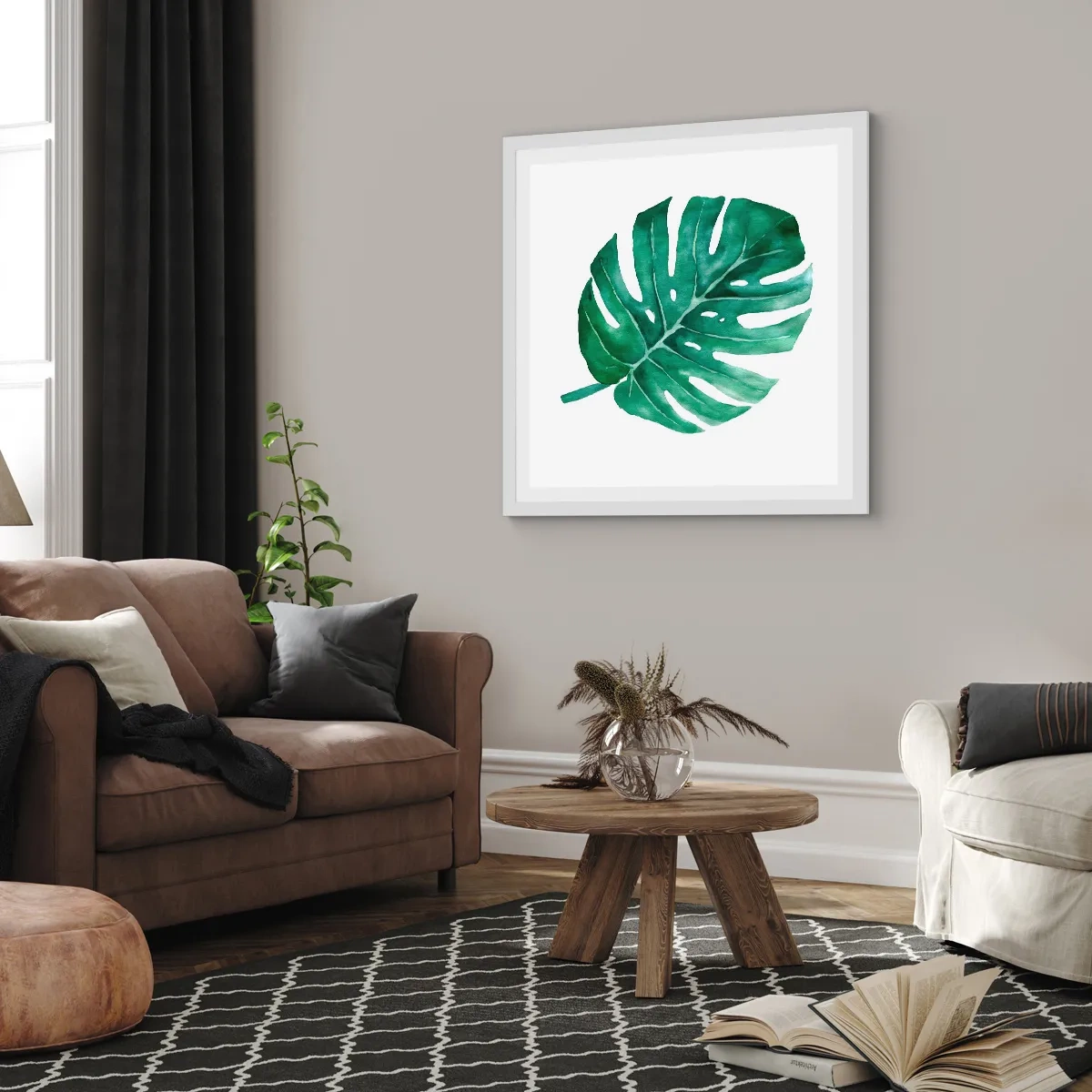 Poster in een witte lijst - Groen concept - 60x60 cm