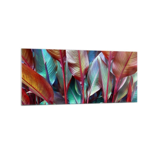 Schilderen op glas - Een kleurrijk struikgewas - 120x50 cm