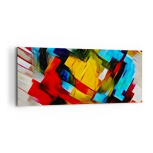 Schilderen op canvas - Een veelkleurig lagen koekje - 100x40 cm