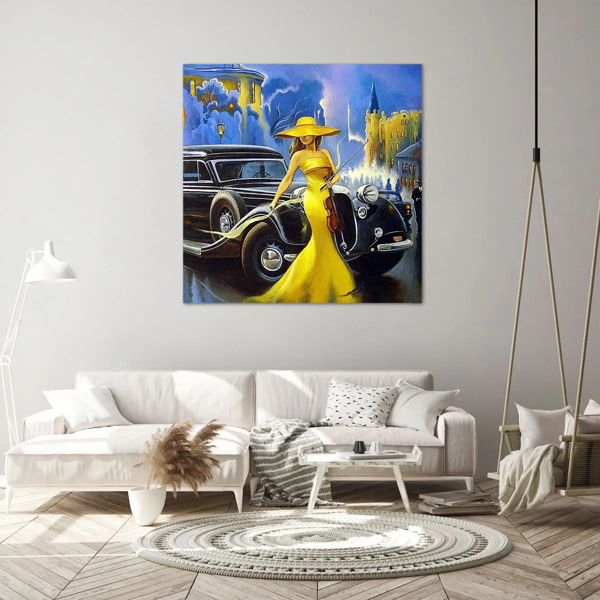 Schilderen op canvas - Nocturne voor viool en liefde - 60x60 cm