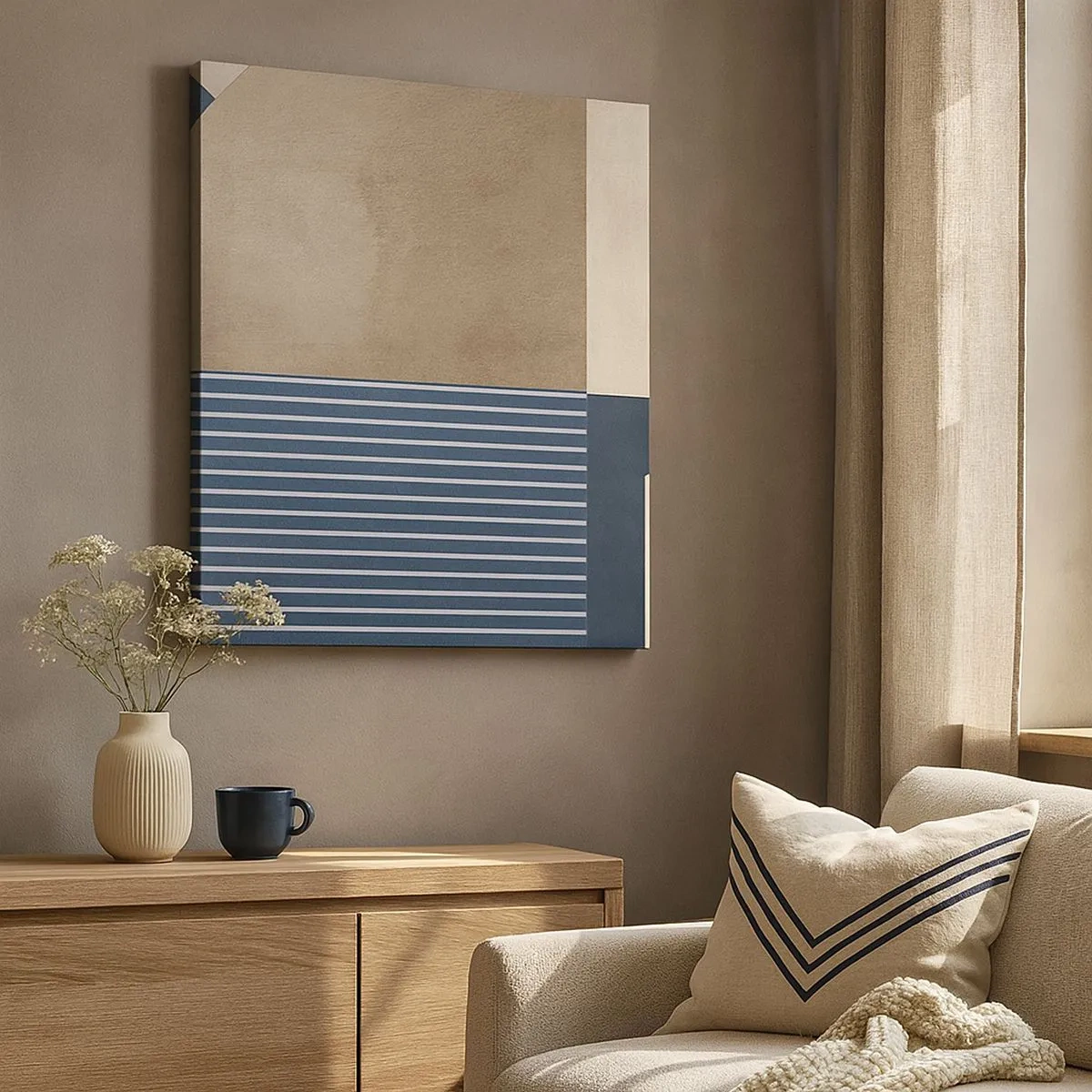 Schilderen op canvas - Een compositie van eenvoud en rondheid - 30x30 cm