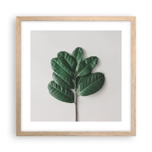 Een poster in een licht eiken lijst - Een tekening van de pure natuur - 40x40 cm