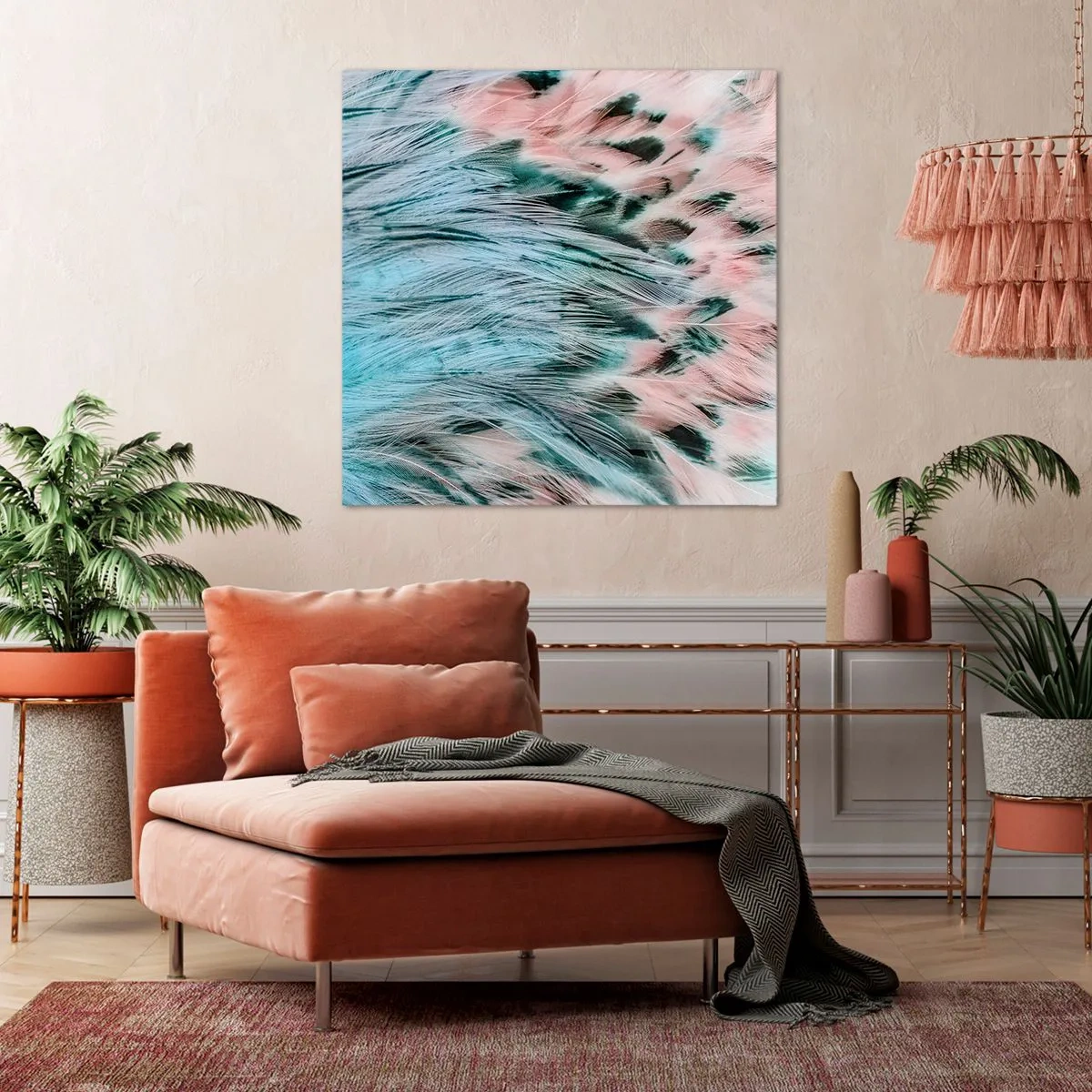 Schilderen op canvas - Saffier roze dons - 40x40 cm