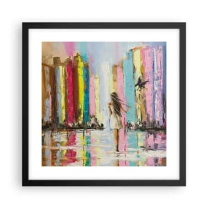 Poster in een zwarte lijst - Volg mij - 40x40 cm