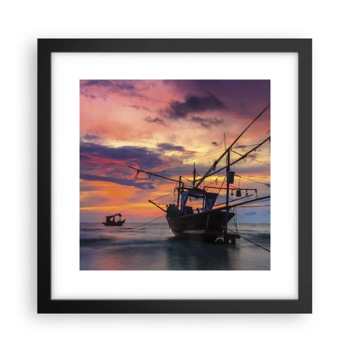 Poster in een zwarte lijst - Exotische avond - 30x30 cm