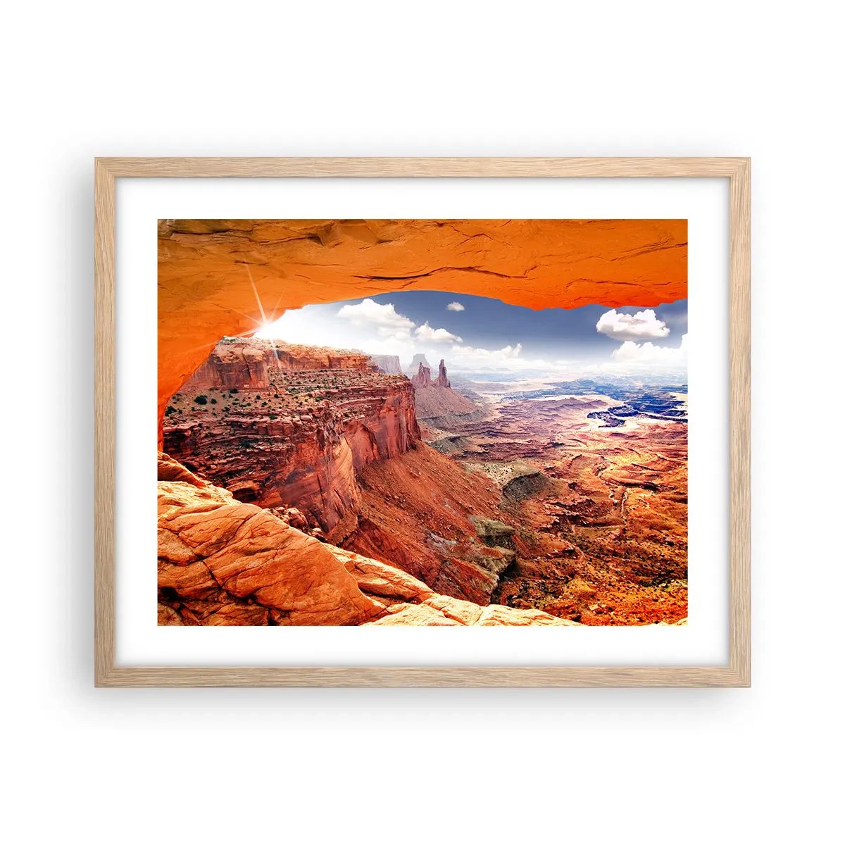 Een poster in een licht eiken lijst - Door de natuur zelf gebeeldhouwd - 50x40 cm