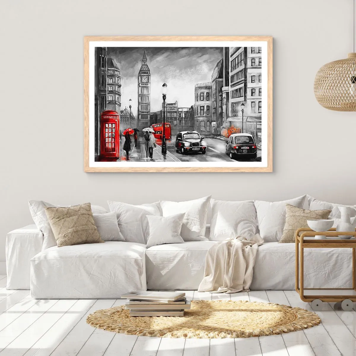 Een poster in een licht eiken lijst - Helemaal geen grijze stad - 50x40 cm