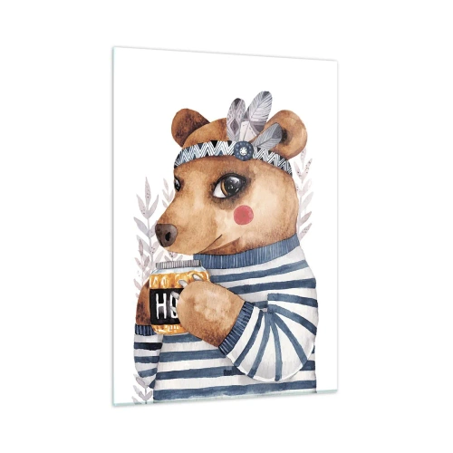 Schilderen op glas - Zoete beer - 50x70 cm