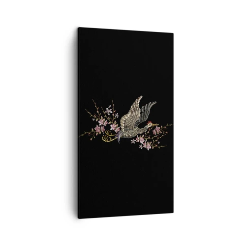 Schilderen op canvas - Exotische geborduurde vogel - 45x80 cm