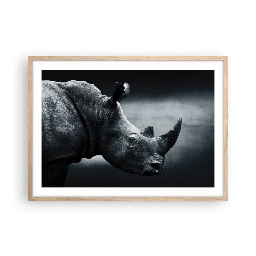 Een poster in een licht eiken lijst - Rechts profiel - 70x50 cm
