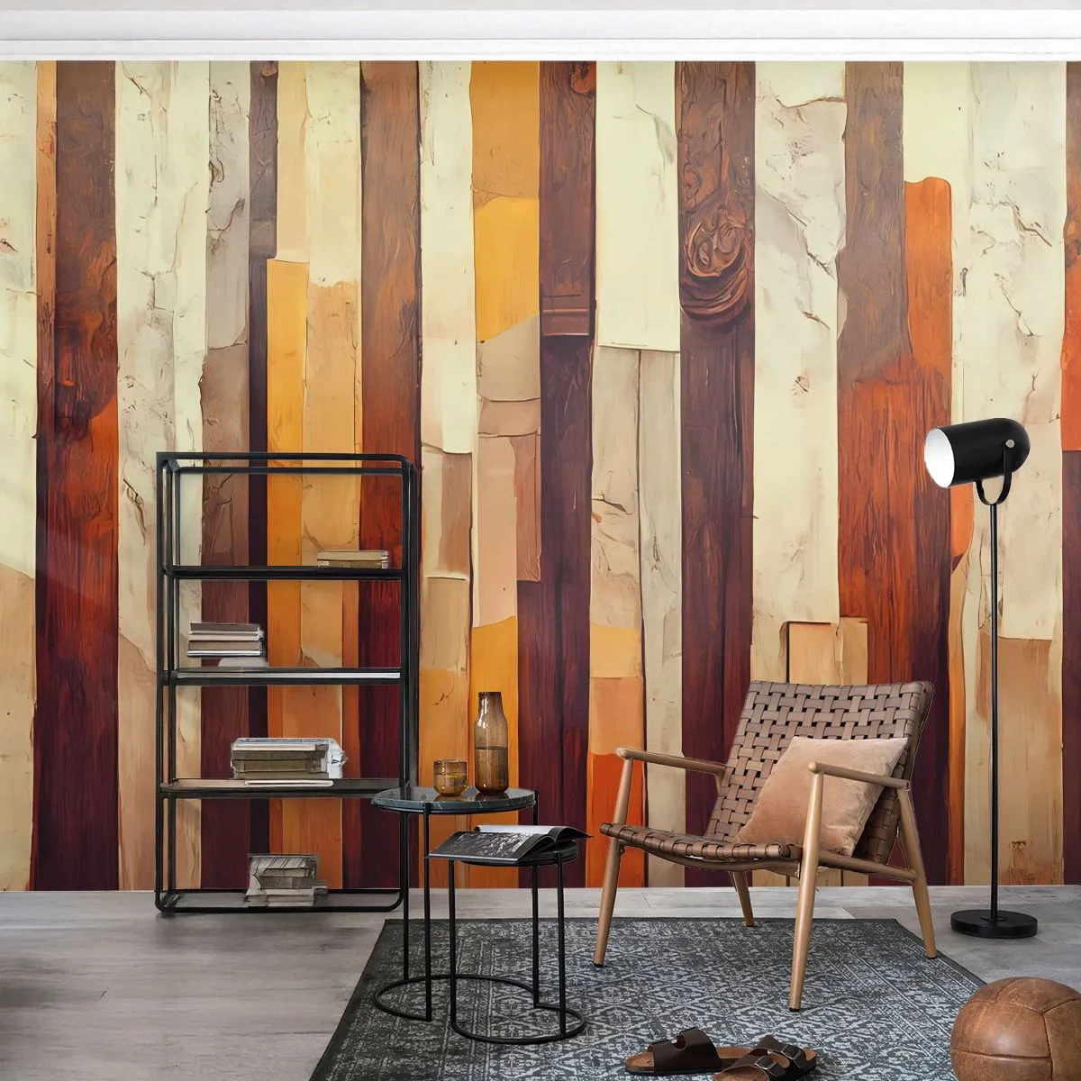 Fotobehang Premium Canvas - Anthem van de bosbomen - Deel, Abstractie, Riemen - 500x350 cm