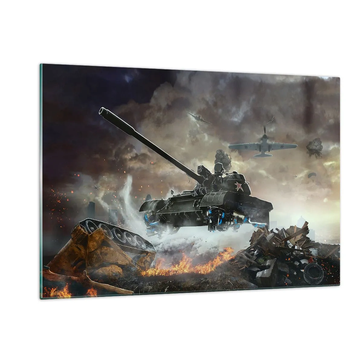 Schilderen op glas - De strijd is verschrikkelijk en mooi - 120x80 cm