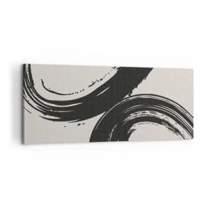 Schilderen op canvas - Vegend en cirkevormig - 100x40 cm