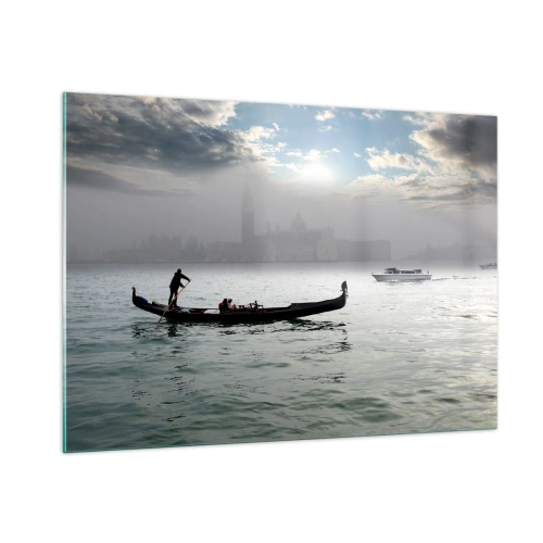 Schilderen op glas - Een fantastische stad van water en mist - 100x70 cm