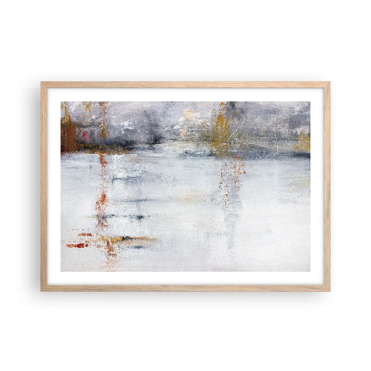 Een poster in een licht eiken lijst - Achter de luchtgordijn - 70x50 cm