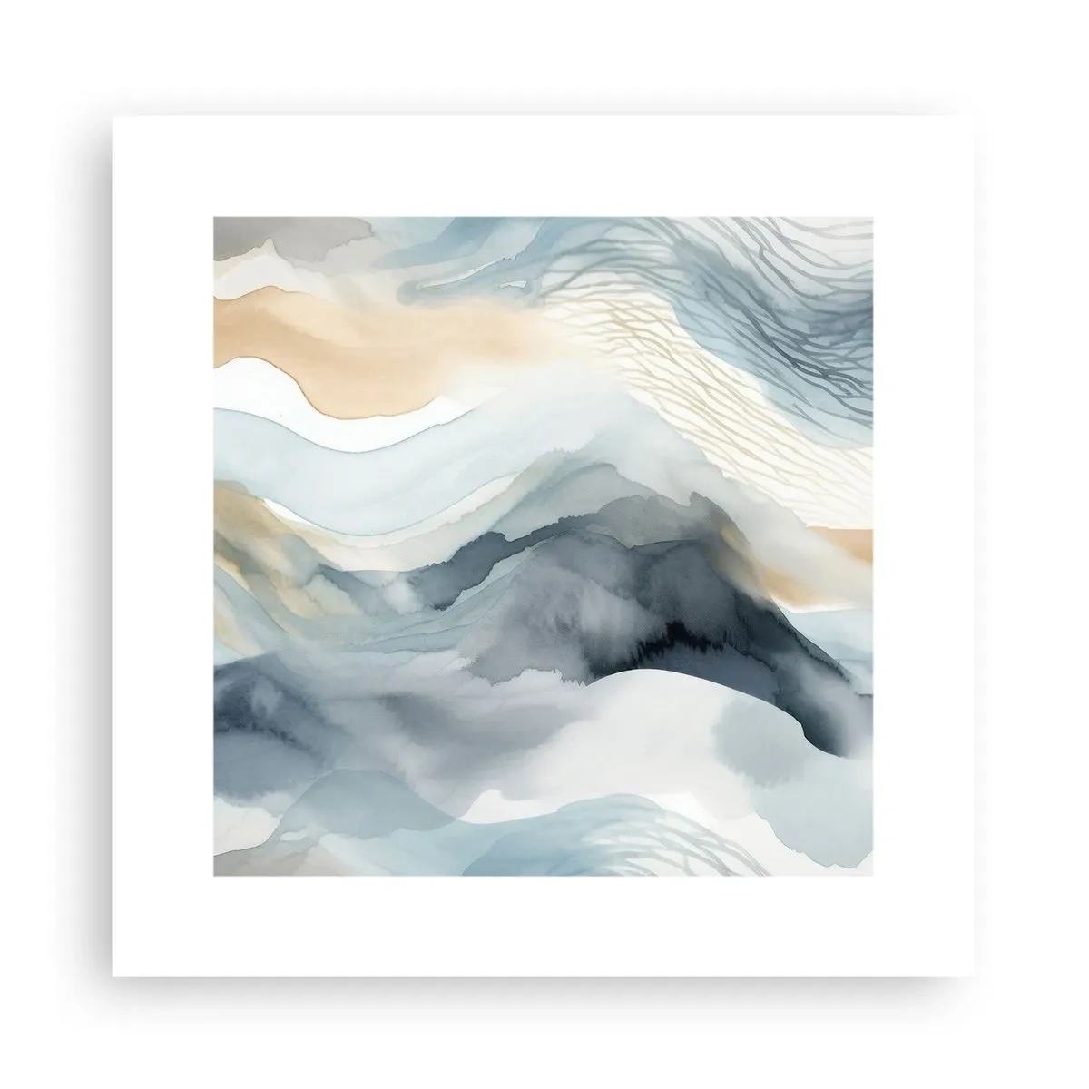 Poster - Besneeuwde en mistige abstractie - 30x30 cm