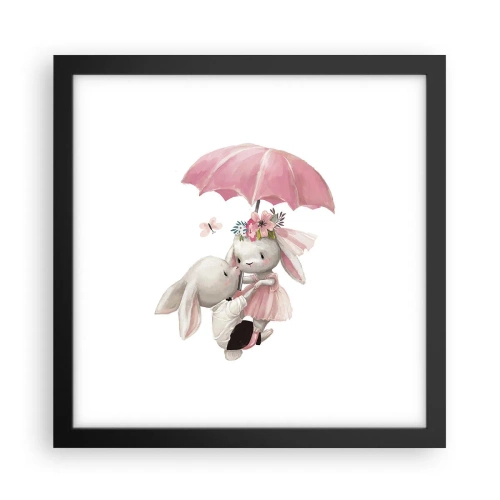 Poster in een zwarte lijst - Dit is liefde - 30x30 cm