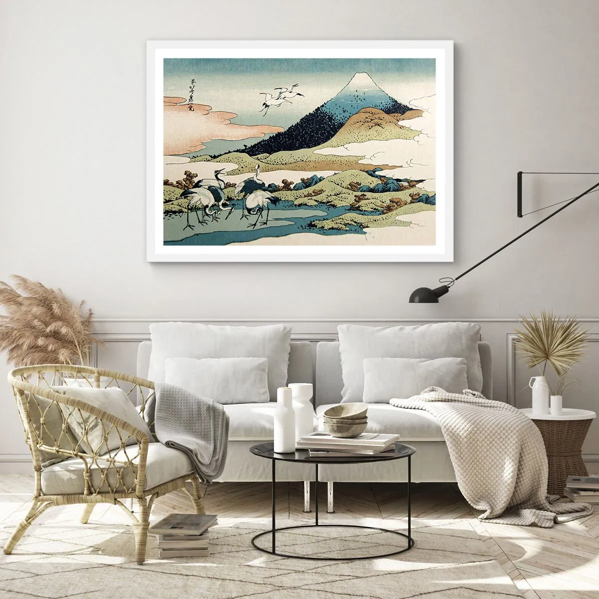 Poster in een witte lijst - In de Japanse geest - 100x70 cm