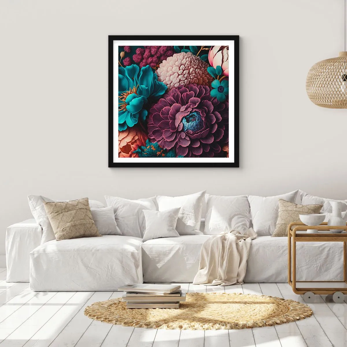 Poster in een zwarte lijst - Natuur in overvloed - 30x30 cm