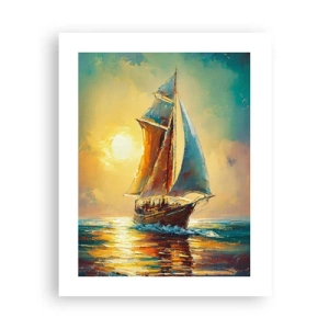 Poster - Onder vol zeil - 40x50 cm