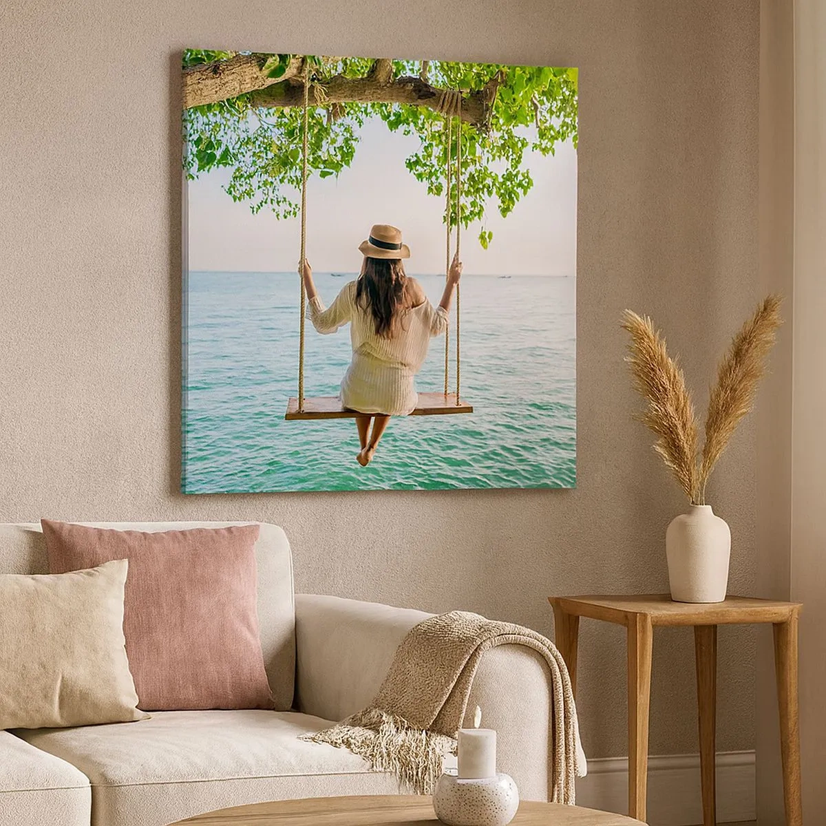 Schilderen op canvas - Het leven is prachtig - 30x30 cm