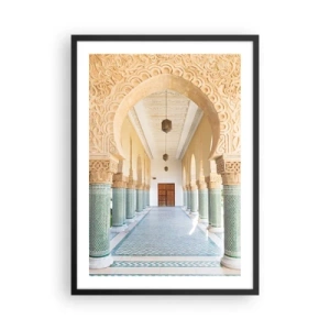 Poster in een zwarte lijst - Foto van een versierde arcadegang in oosterse stijl - 50x70cm - Uit de verhalen van Scheherazade - Moderne wanddecoratie voor woonkamer en slaapkamer ARTTOR