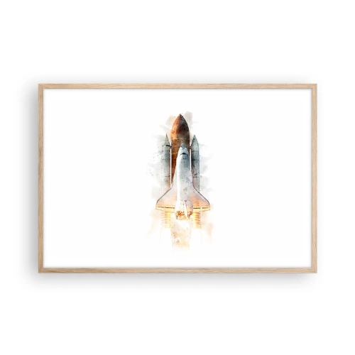 Een poster in een licht eiken lijst - Ontdekkingsreizigers, aan de slag - 91x61 cm