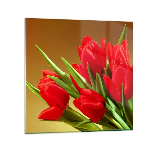 Schilderen op glas - Een bos van lentevreugde - 60x60 cm