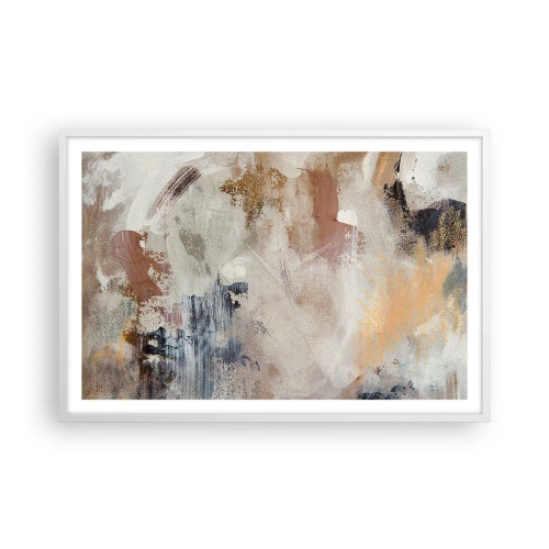 Poster in een witte lijst - Mistige abstractie - 91x61 cm