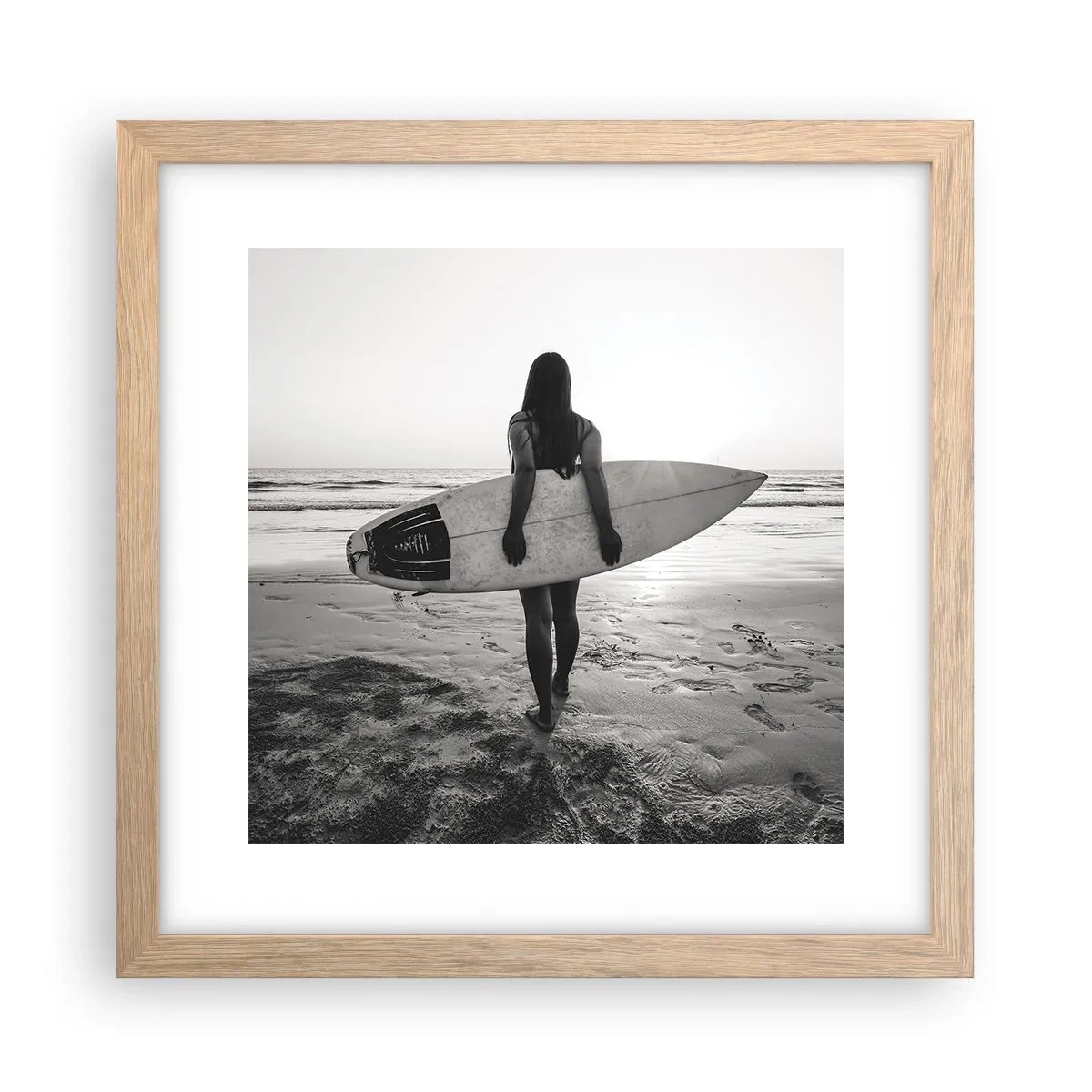 Een poster in een licht eiken lijst - De dochter van de zeegolf - 30x30 cm