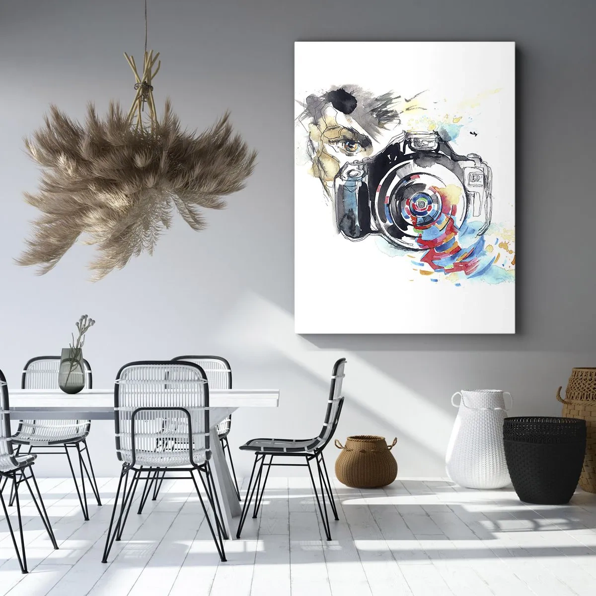 Schilderen op canvas - In het oog van de lens - 50x70 cm