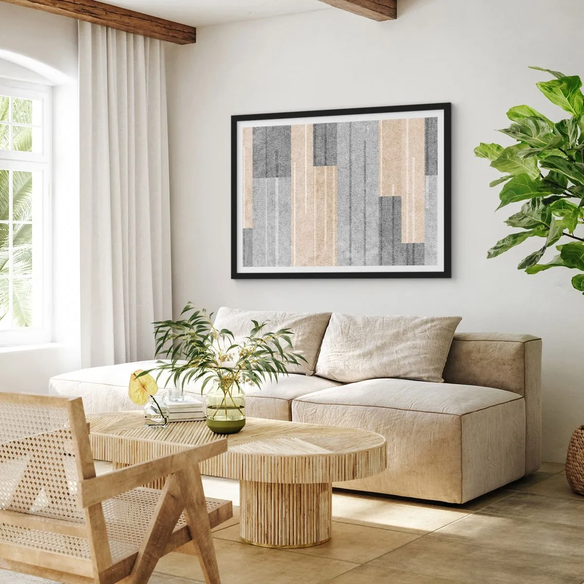 Poster in een zwarte lijst - Compositie: houd verticaal - 70x50 cm