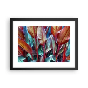 Poster in een zwarte lijst - Een kleurrijk struikgewas - 40x30 cm
